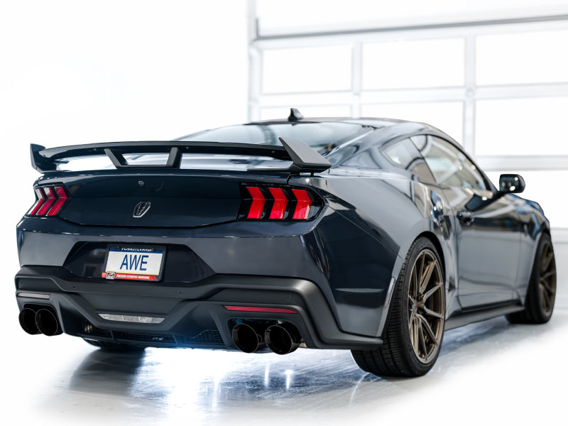 AWE 2024 Ford Mustang Dark Horse S650 RWD Track Edition Cat-Back Exhaust w/ Quad Diamond Black Tips