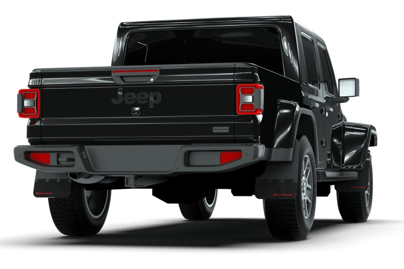 Rally Armor 19-25 Jeep Gladiator JT (Incl. Overland/Sport/Sport S) Black Mud Flap w/Red Logo