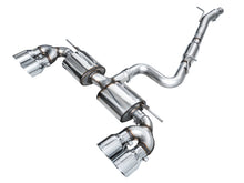 Load image into Gallery viewer, AWE Tuning MK8 Volkswagen Golf R 3in Touring Edition Quad Exhaust - Chrome Silver Tips