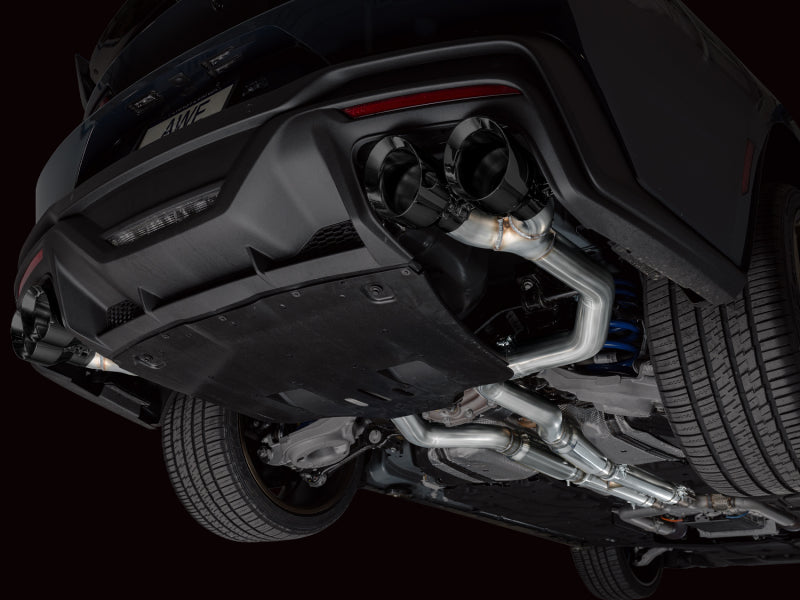 AWE 2024 Ford Mustang Dark Horse S650 RWD Track Edition Cat-Back Exhaust w/ Quad Diamond Black Tips
