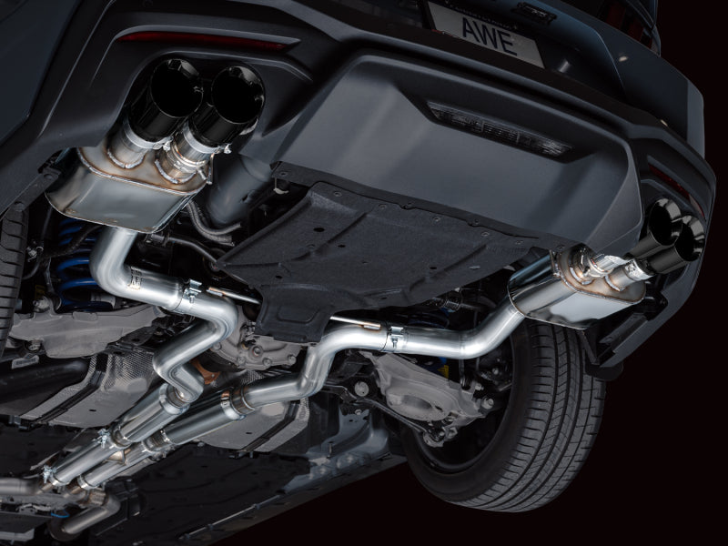 AWE 2024 Ford Mustang GT Fastback S650 RWD SwitchPath Cat-Back Exhaust w/ Quad Diamond Black Tips