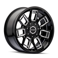 Load image into Gallery viewer, Mayhem 8118 Ordinance 20x9 / 5x127/139.7 BP / 87.1mm Hub Gloss Black Wheel w/ Milled Spokes