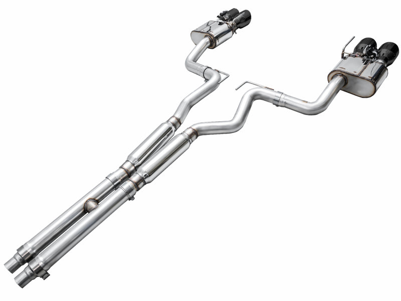 AWE 2024 Ford Mustang GT Fastback S650 RWD SwitchPath Cat-Back Exhaust w/ Quad Diamond Black Tips