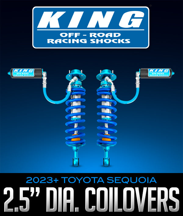 King Shocks 2023+ Toyota Sequoia 2.5 Dia Rear Coilover w/Remote Reservoir/w Adjuster (Pair)