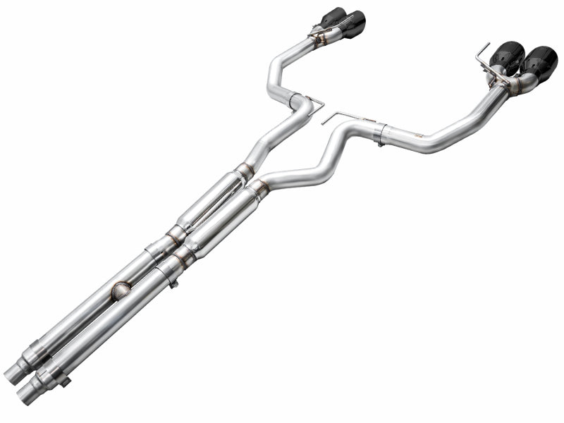 AWE 2024 Ford Mustang Dark Horse S650 RWD Track Edition Cat-Back Exhaust w/ Quad Diamond Black Tips