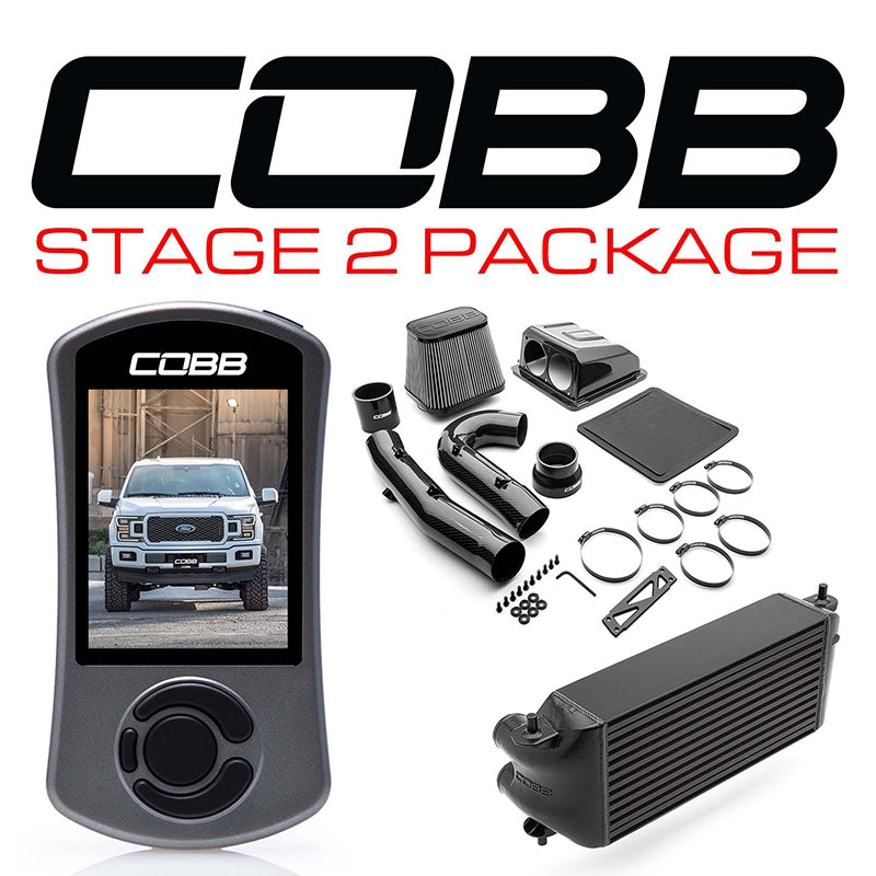 Cobb 18-20 Ford F-150 2.7L Stage 2 Power Package - Black (Factory Loc. Intercooler / No Intake)