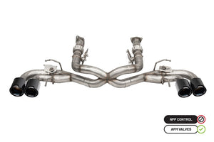 Corsa 2020-2025 Chevrolet Corvette C8 RWD 3in Delete 4 Valve Cat-Back w/NPP w/4.5in CF Black PVDTips
