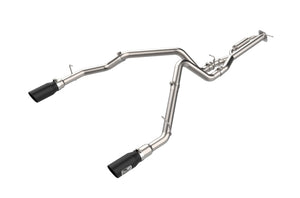 aFe 21-24 Ford F-150 Vulcan Series 3 IN to 3-1/2 IN Stainless Steel Cat-Back Exhaust System - Black