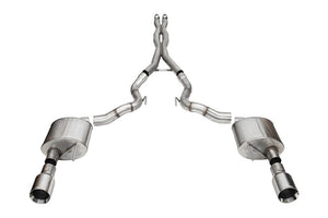 Corsa 24+ Ford Mustang GT Conv. Xtreme Cat-Back Ex. Sys. 3.0in Dual Rear Ex w/4.5in StraightCut Tips