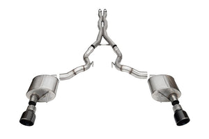 Corsa 24+ Frd MustangGT Conv Xtreme Cat-Back Ex.Sys 3.0in Dual Rear Ex w/4.5in Blk PVD ProSeries Tip