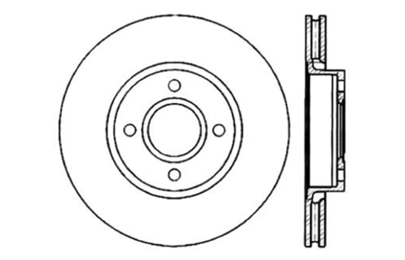 StopTech 98-00 Ford Contour / 99-04 Mercury Cougar Drilled Right Front Rotor