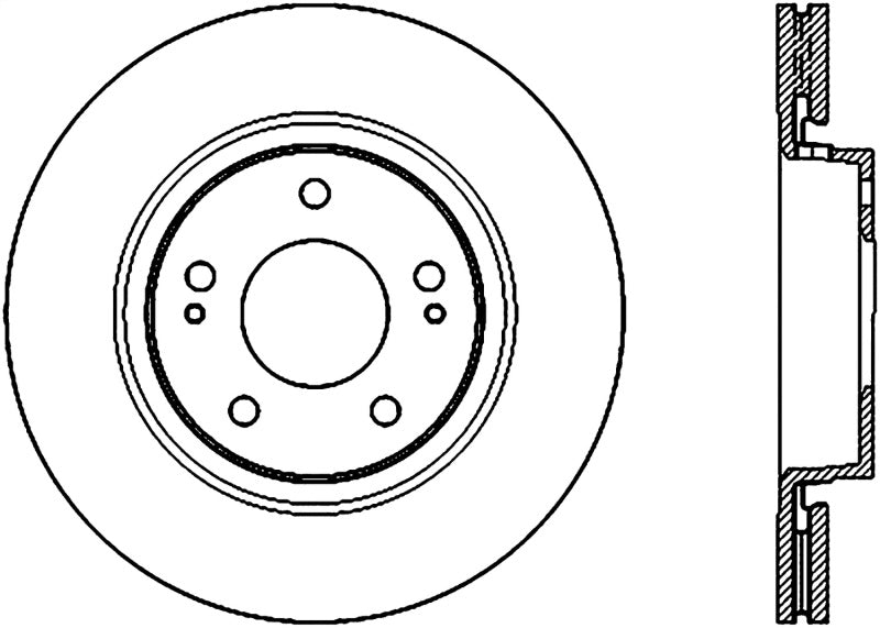 StopTech Power Slot 09-10 Lancer Ralliart Slotted Right Front CRYO Rotor