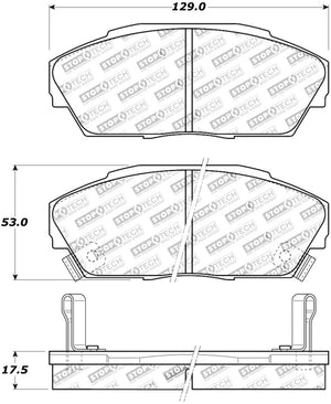StopTech Street Touring 90-93 Acura Integra / 90-93 Honda Civic Front Brake Pads