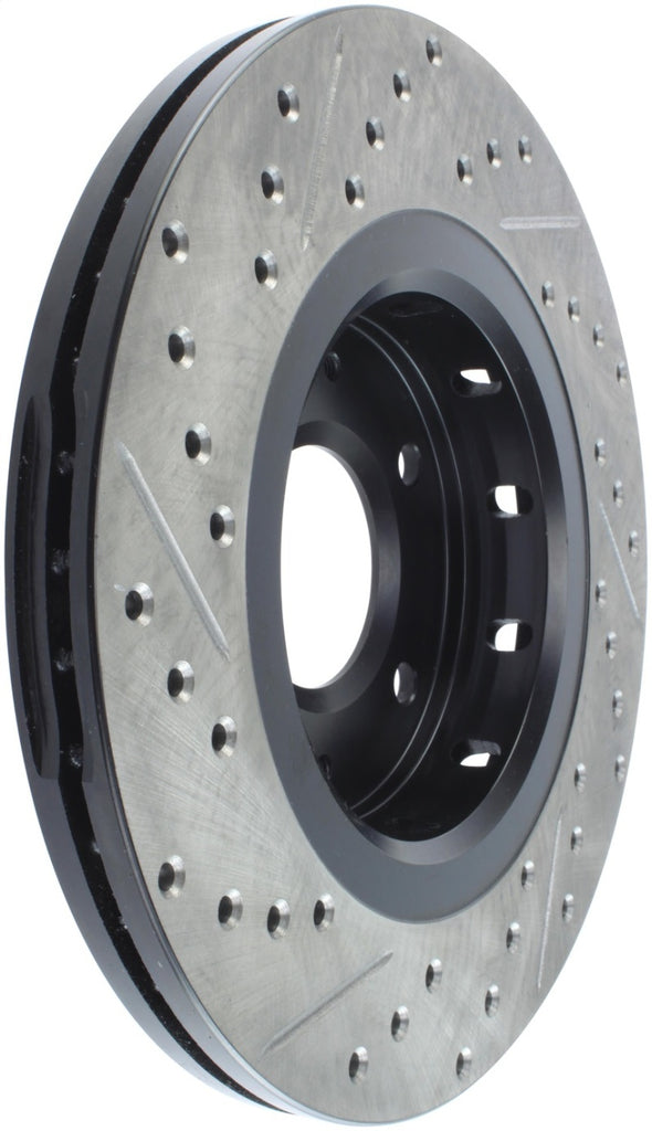 StopTech 09-15 Mitsubishi Lancer Ralliart Sport Stop Slotted & Drilled Front Left Rotor