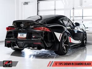 AWE Tuning 2020 Toyota Supra A90 Non-Resonated Touring Edition Exhaust - 5in Diamond Black Tips