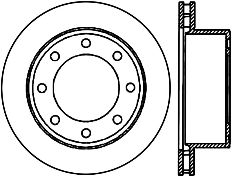 StopTech 00-05 Ford Excursion SportStop Cryo Slotted & Drilled Right Rear Rotor