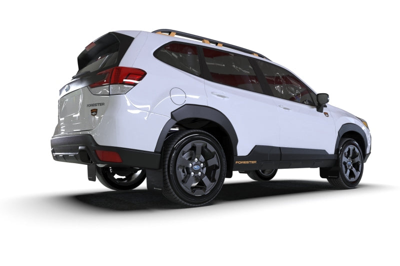 Rally Armor 22-24 Subaru Forester &amp; Wilderness Black UR Mud Flap w/Blue Logo