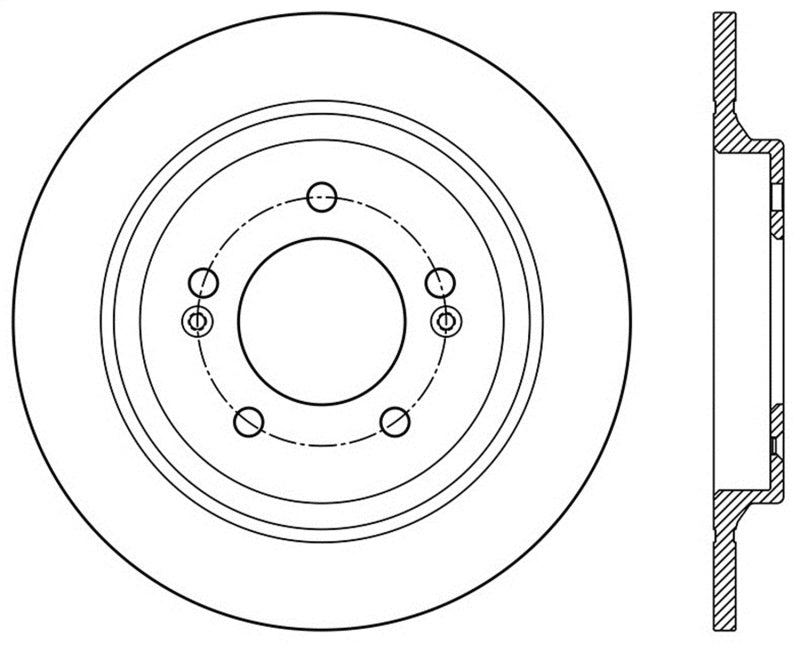 StopTech Slotted Sport Brake Rotor 13-15 Kia Optima w/ Electric Parking Brake - Rear Driver Side