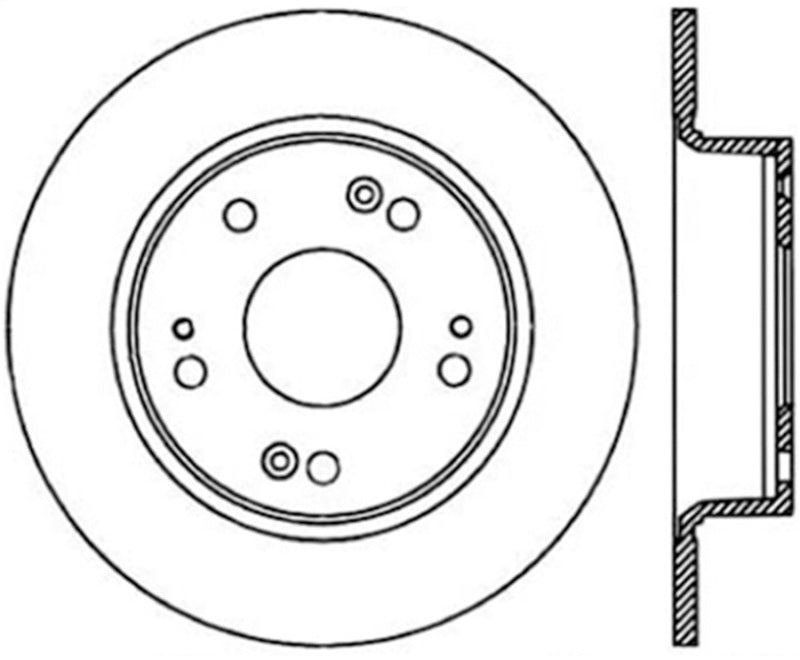 StopTech 04-08 Acura TSX Cryo Sport Slotted & Drilled Rear Right Rotor