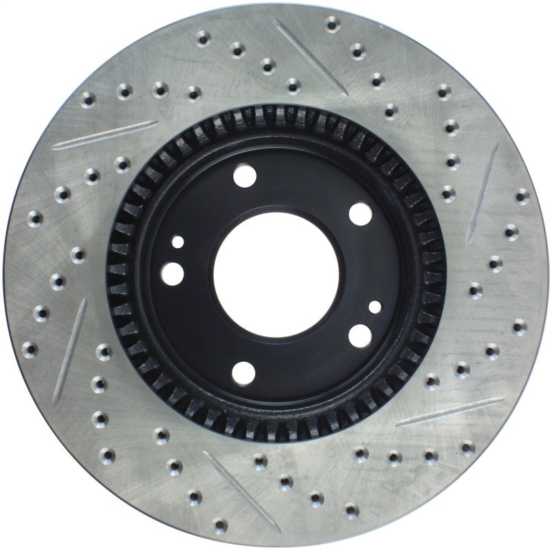 StopTech 03-06 Hyundai Tiburon Slotted & Drilled Right Front Rotor