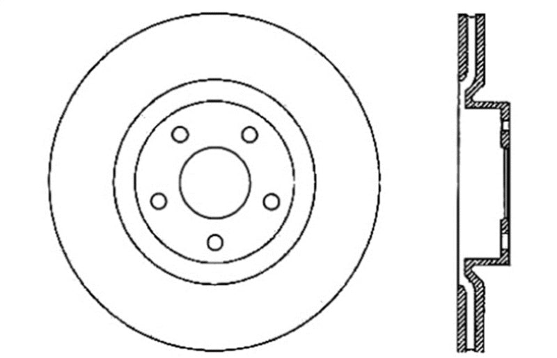 StopTech Power Slot 05-07 Cadillac XLR / 06-09 Chevy Corvette Front Right Drilled Rotors