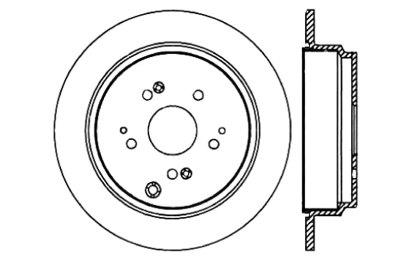 StopTech 05-10 Honda Odyssey SportStop Slotted & Drilled Left Rear Rotor