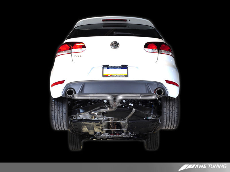 AWE Tuning Mk6 GTI Performance Cat-Back - Chrome Silver Round Tips