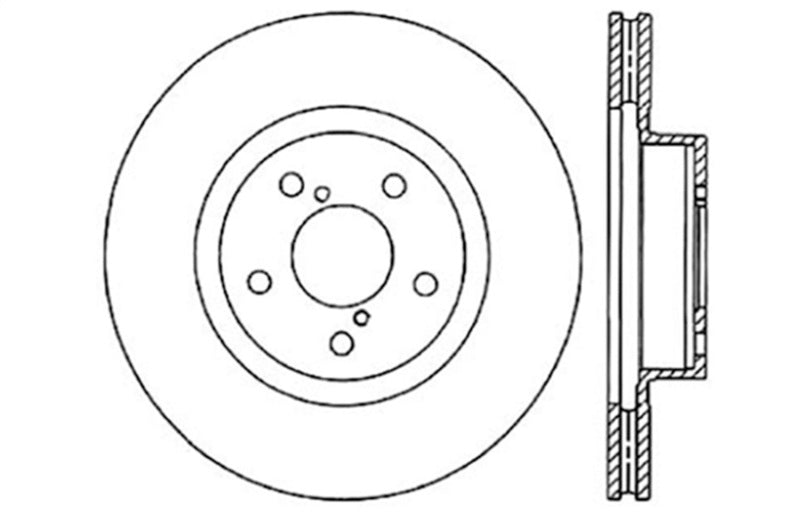 StopTech 98-16 Subaru Impreza Drilled Sport CRYO-STOP Front Right Rotor