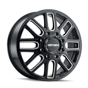 Mayhem 8107D Cogent Dually 20x8.25 / 8x200 BP / 115mm Offset / 142mm Hub Black w/Milled Spokes Wheel