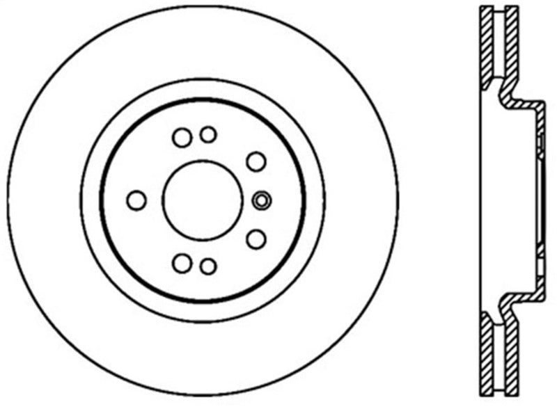 StopTech 06-12 Mercedes R350 Slotted & Drilled Front Right Cryo Sport Brake Rotor