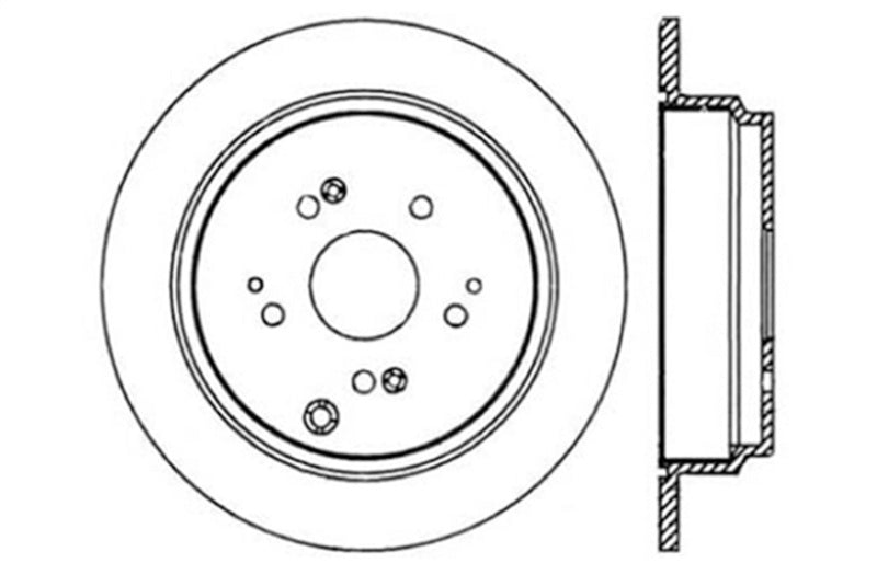 Stoptech 16-18 Honda Civic EX/LX Sedan CRYO Slotted & Drilled Rear Left Rotor