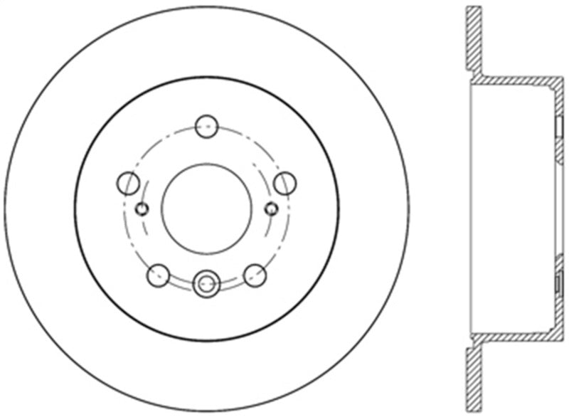 StopTech 12-17 Toyota Camry Sport Drilled Vented 1-Piece Rear Driver Side Brake Rotor