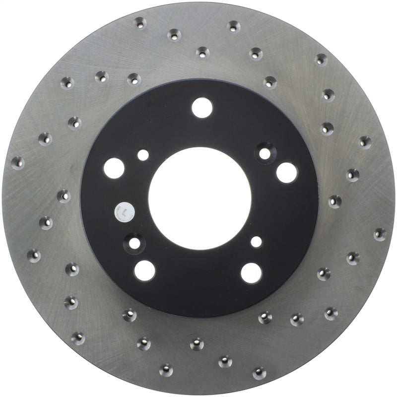 StopTech 02-06 Acura RSX (Exc Type S) / 06-09 Honda Civic Coupe DX/LX/EX Drilled Left Front Rotor