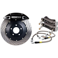 Load image into Gallery viewer, StopTech 02-06 Avalanche/99-05 Silverado Front BBK w/ Black ST-60 Calipers Drilled 380x32mm Rotors
