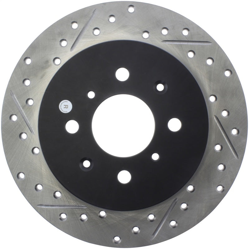 StopTech 02-03 Honda Civic Si Hatchback Slotted & Drilled Right Rear Rotor
