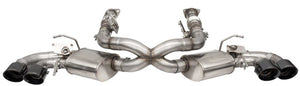 Corsa 2020-25 Corvette C8 3in Valved Cat-Back 4.5in Blk Quad Tips - Fits Factory Perf Exhaust w/ AFM