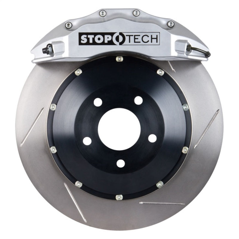 StopTech BBK 08-11 Audi S5 / 10 S4 Front 355x32 Silver ST-60 Calipers Slotted Rotors Pads SS Lines