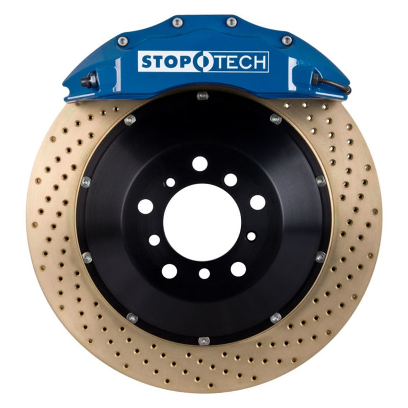 StopTech 02-06 Escalade/Avalanche Front BBK w/ Blue ST-60 Calipers Zinc Drilled 380x32mm Rotorr