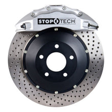 Load image into Gallery viewer, StopTech 06-10 BMW M5 E60 Front BBK w/Silver ST-60 Calipers Drilled 380x35 Rotor Pads and SS Lines
