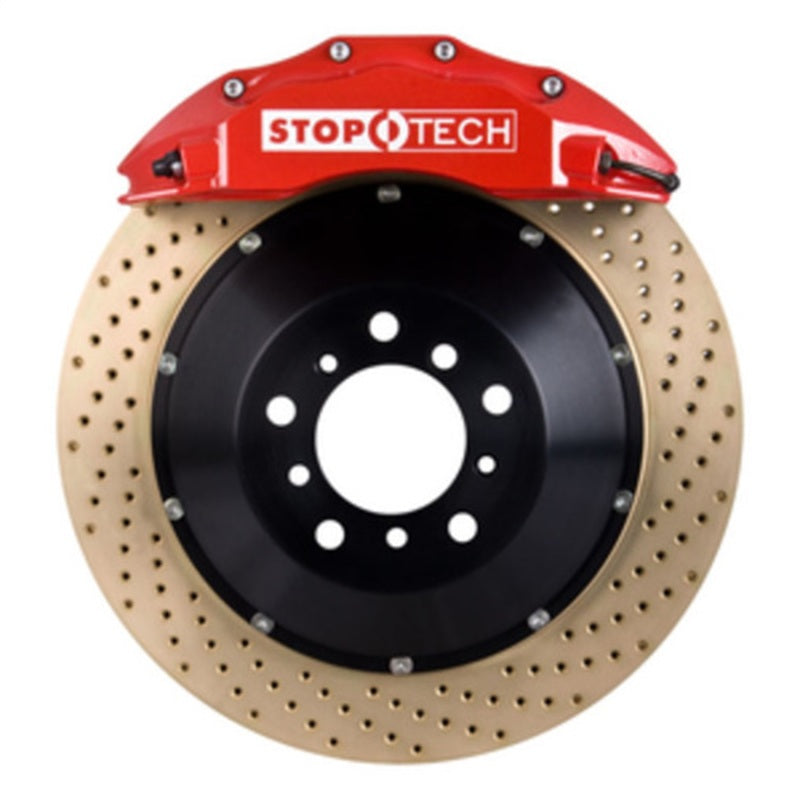 StopTech 10+ Camaro Front BBK w/ Red ST-60 Calipers Zinc Drilled 380x32mm Rotors Pads and SS Lines