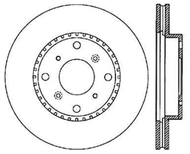 StopTech 92-96 Honda Prelude S/SE/Si Slotted & Drilled Right Front Rotor