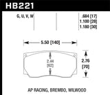 Hawk AP Racing/Wilwood DTC-70 Race Brake Pads