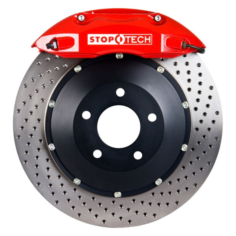 StopTech VW 12-14 Golf R Front BBK ST-40 Red Calipers 355X32 Drilled Rotors