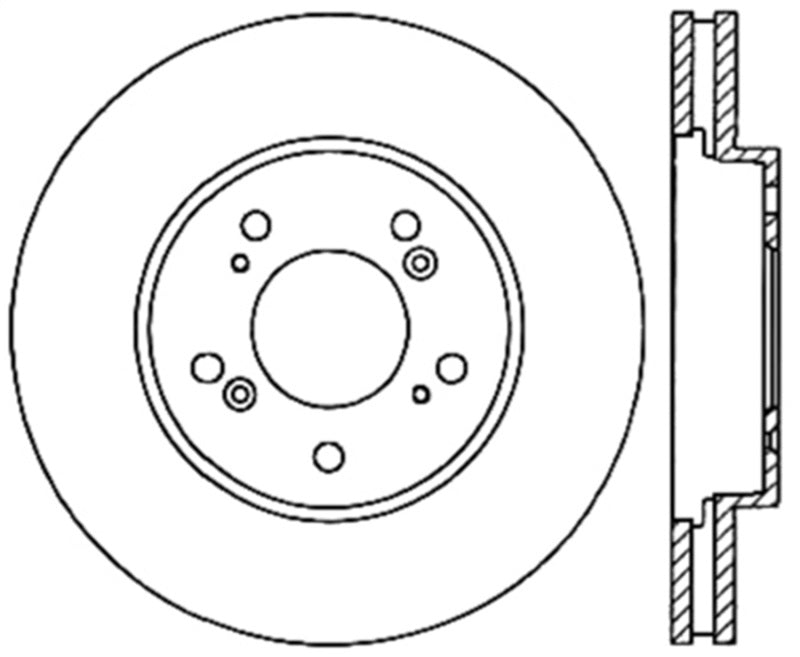 StopTech 05-12 Acura RL Slotted & Drilled Cryo Sport Left Front Brake Rotor