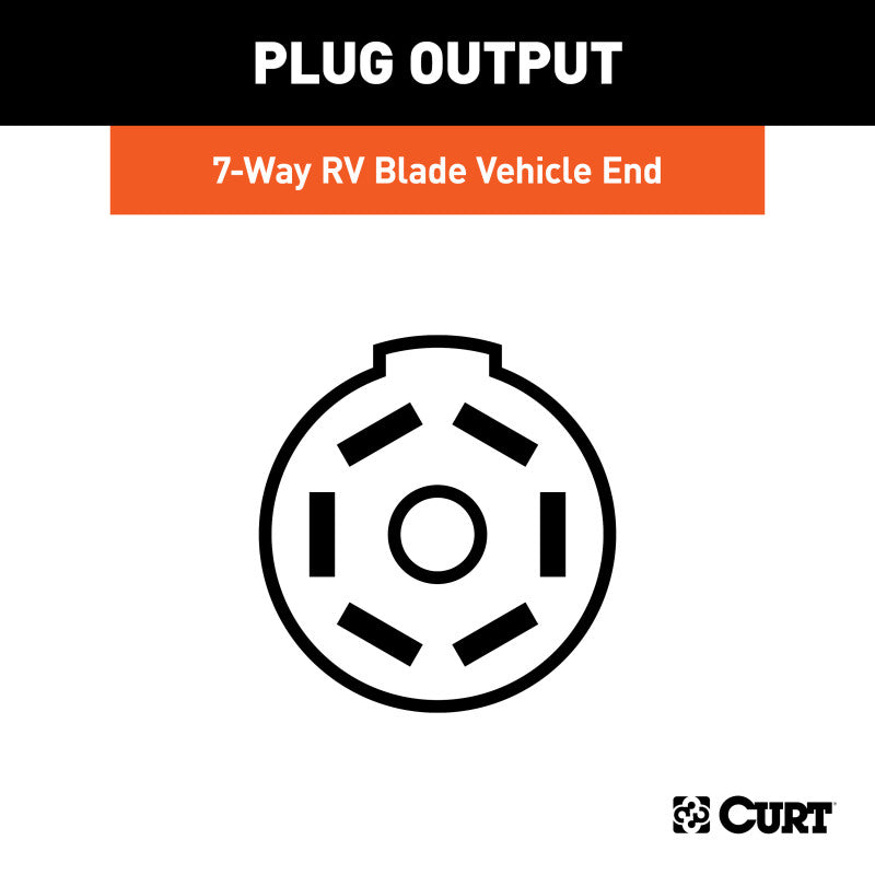 Curt 16-20 Honda Pilot Custom Wiring Connector (7-Way RV Blade Socket)