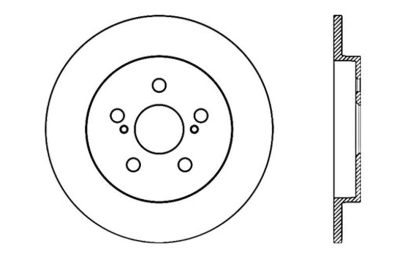 StopTech SportStop 11-12 Lexus CT200H / 09-10 Pontiac Vibe Slotted & Drilled Left Rear Rotor