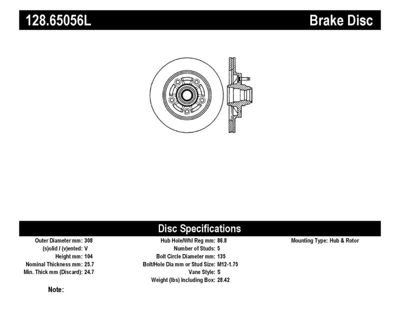 StopTech Drilled Sport Brake Rotor