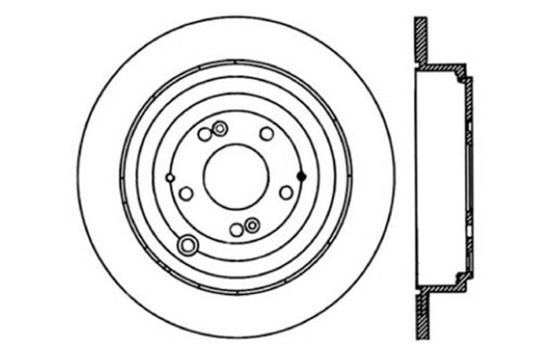 StopTech 01-02 Acura MDX SportStop Slotted & Drilled Left Rear Rotor