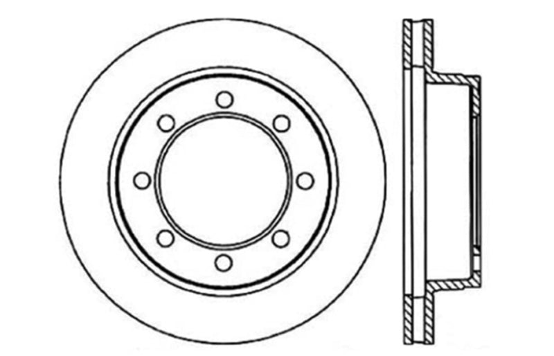 StopTech 95-99 Ford F250 Pickup / 95-98 F350 Pickup Front Slotted & Drilled Right Rotor
