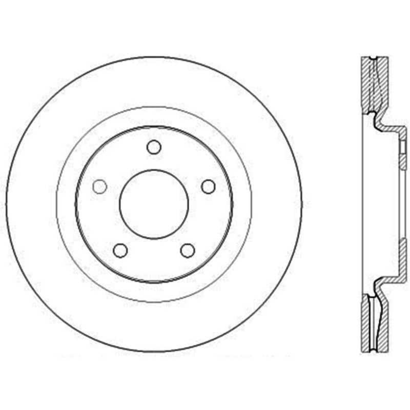 StopTech 11-14 Nissan Juke Slotted Front Right Rotor
